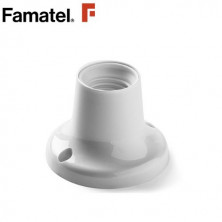 Portalámpara E27 Superficie Zócalo Recto Blanco Blister FAMATEL C6 UUS