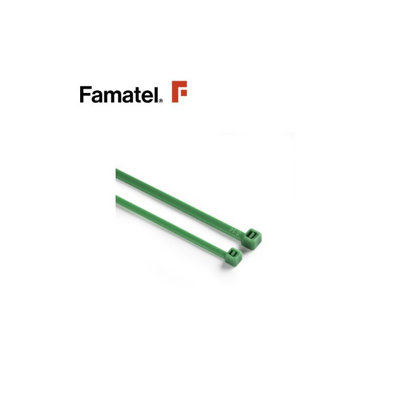 Bridas de Nylon Verde 200x3,6mm (En bolsas de 50 unidades) FAMATEL