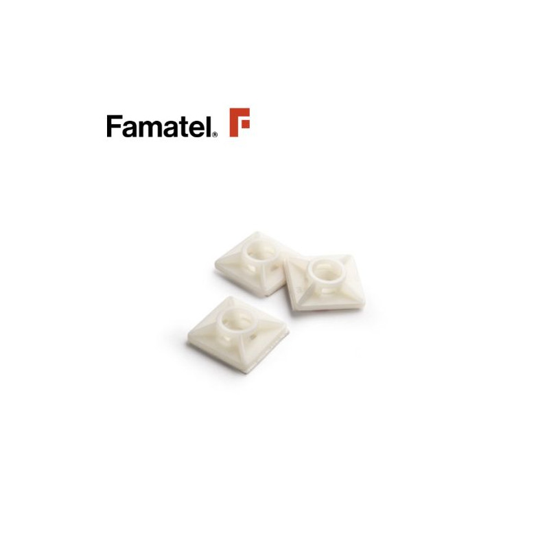 Base brida adhesiva Blanca 3,6mm (En bolsa de 25 unidades) FAMATEL