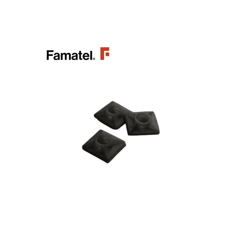 Base brida adhesiva Negra 4,8mm (En bolsa de 25 unidades) FAMATEL