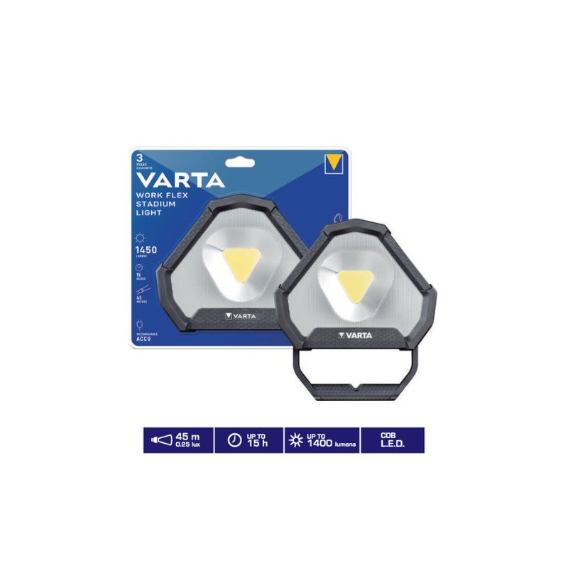 Linterna de trabajo LED Flex Stadium Light COB LED 1450Lm + Batería Li-Ion IP54 VARTA