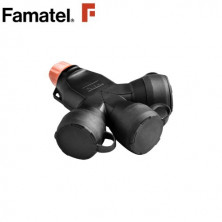Adaptador Triple 16A-220V TT con Tapa Prensaestopa IP54 FAMATEL C1/5
