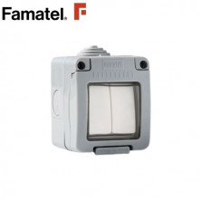 Mecanismo superficie estanco Serie GARDEN Conmutador doble 10A-220V IP55 FAMATEL / 8