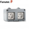 Mecanismo superficie estanco Serie GARDEN Base doble 16A-220V TT IP55 FAMATEL / 9