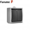 Mecanismo superficie estanco Serie AQUANT Interruptor doble 10A-220V IP55 FAMATEL / 10