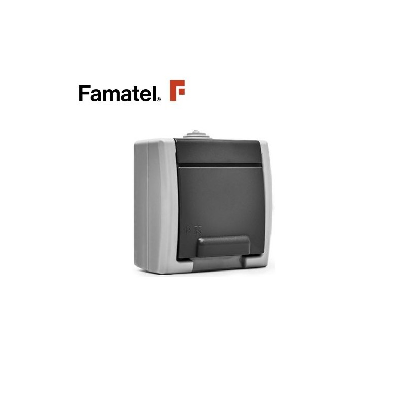 Mecanismo superficie estanco Serie AQUANT Base 16A-220V TT IP55 FAMATEL / 10