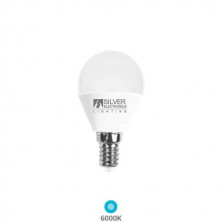 Bombilla Esférica LED E14 5w 6000K 380Lm 220V ECONÓMICA SILVER C10 UUS