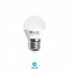 Bombilla Esférica LED E27 5w 6000K 380Lm 220V ECONÓMICA SILVER ÚLTIMAS UNIDADES