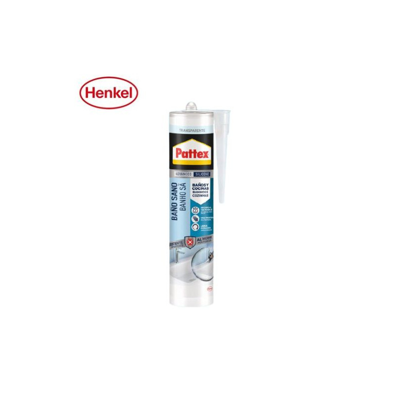 Pattex Silicona Baño Sano Transparente Cartucho 280 ml -12- C12