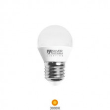 Bombilla Esférica LED E27 7w 3000K 600Lm SILVER