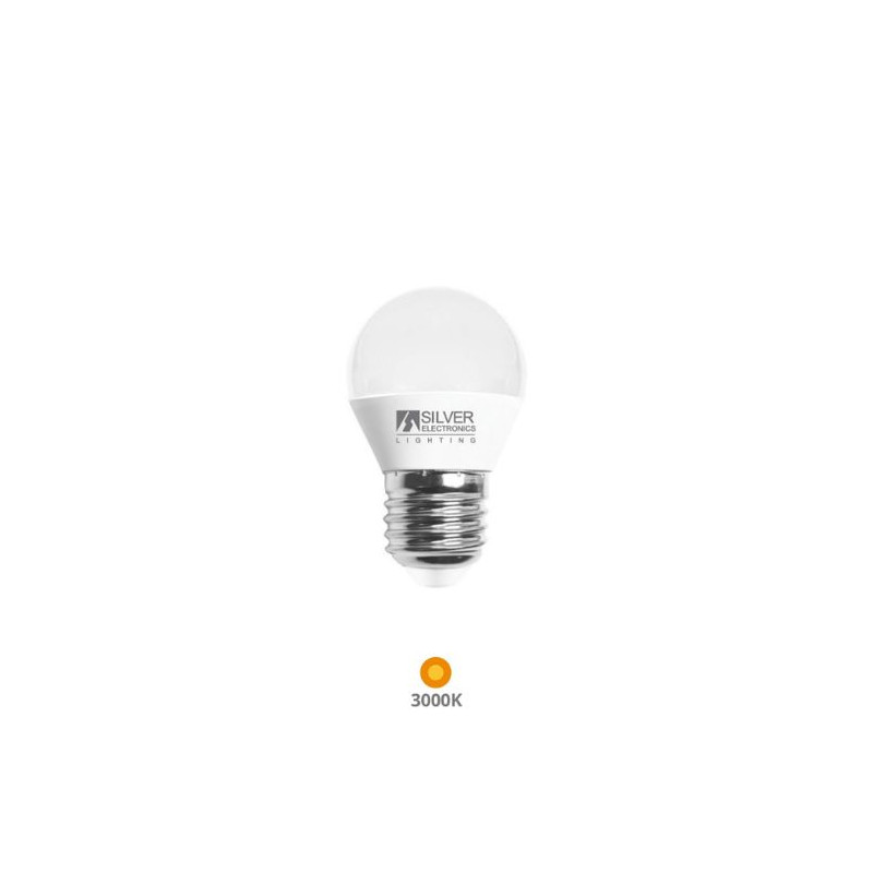 Bombilla Esférica LED E27 7w 3000K 600Lm SILVER
