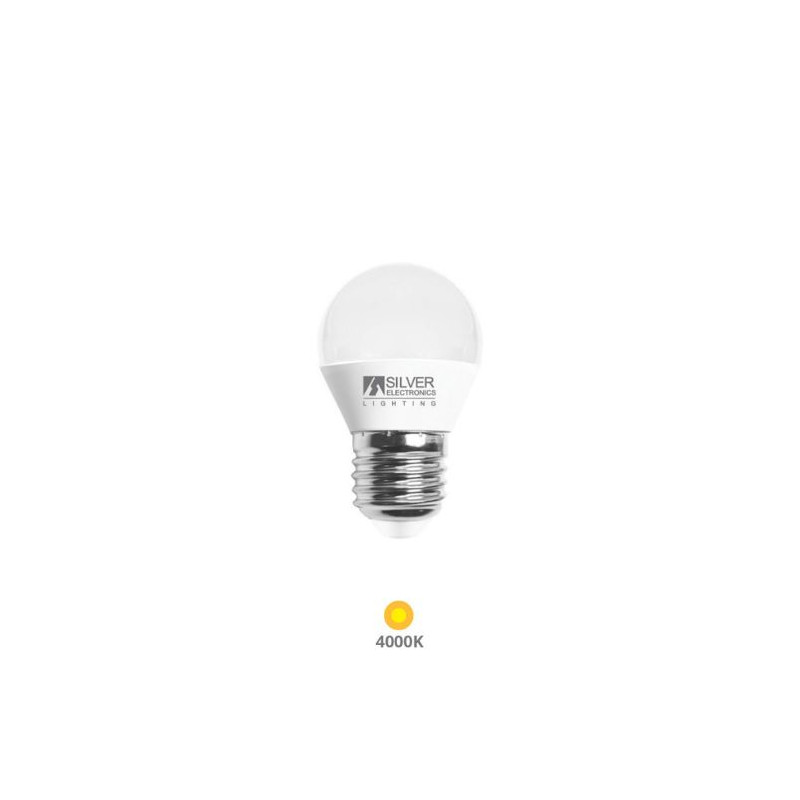 Bombilla Esférica LED E27 7w 4000K 600Lm 220V ECONÓMICA SILVER C10 UUS