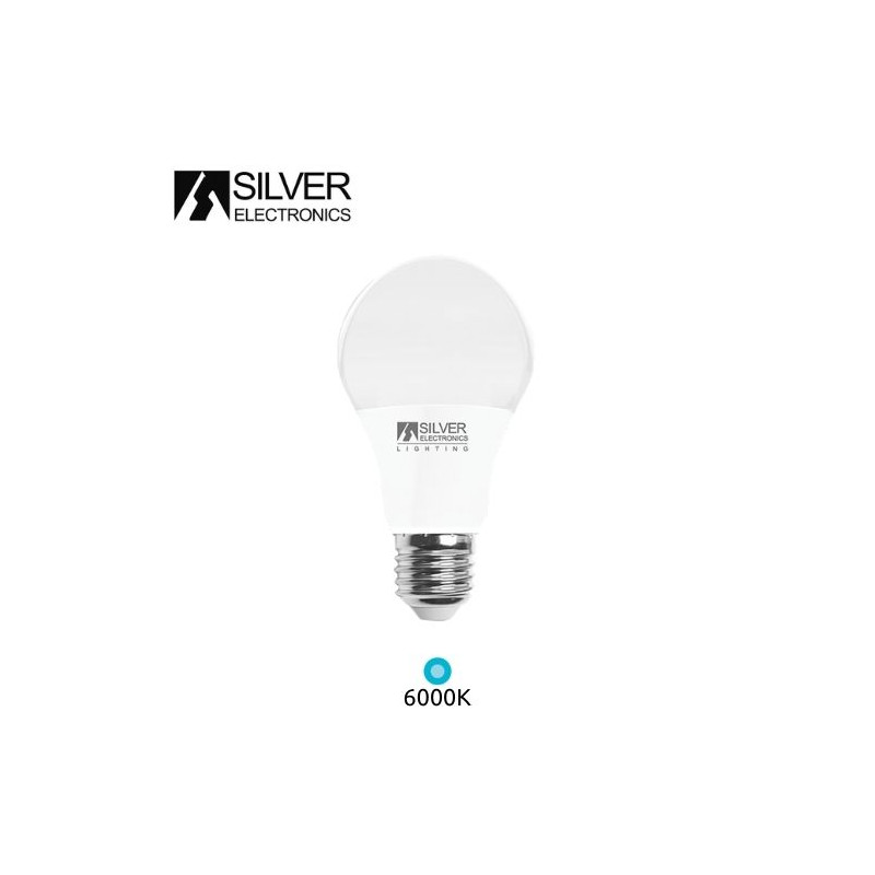 Bombilla Estándar LED E27 9w 6000K 1050Lm 220V ECONÓMICA SILVER C10 UUS