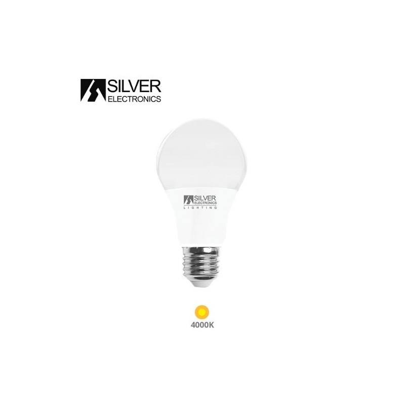 Bombilla Estándar LED E27 6w 4000K 640Lm 220V ECONÓMICA SILVER C10 UUS
