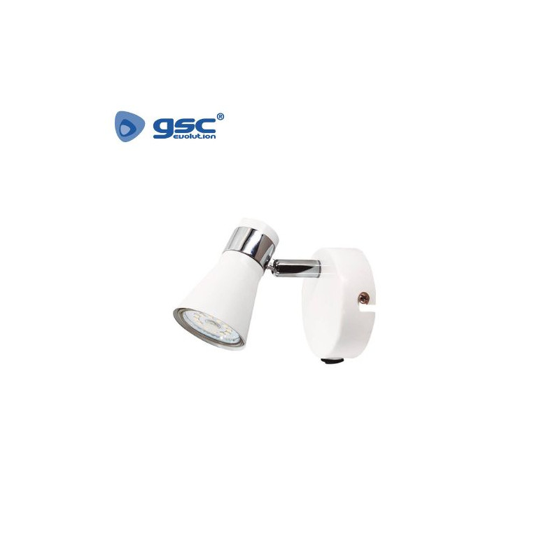 Foco techo/pared simple GU10 con interruptor Blanco Serie Selna GSC C1/20