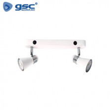 Foco techo/pared doble lineal GU10 con interruptor Blanco Serie Selna GSC C1/20