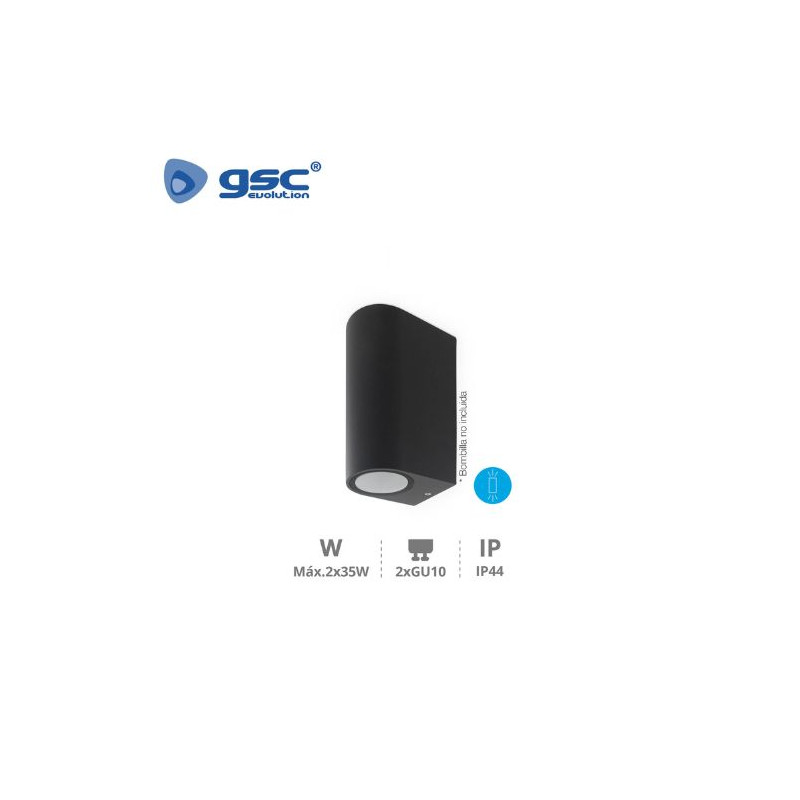 Aplique de pared 2x35w INTRA 2xGU10 Antracita Exterior Material Aluminio IP44 220V GSC C1/20