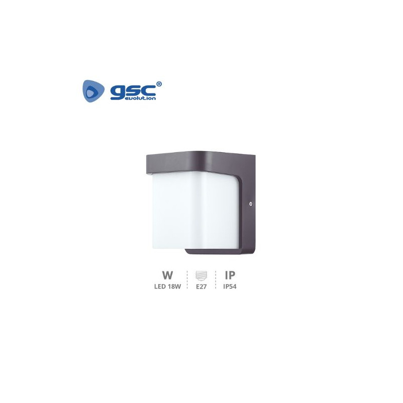 Aplique de pared Máx.18w E27 Gris Antracita Plástico ABS + PC SABIK IP54 GSC C1/12