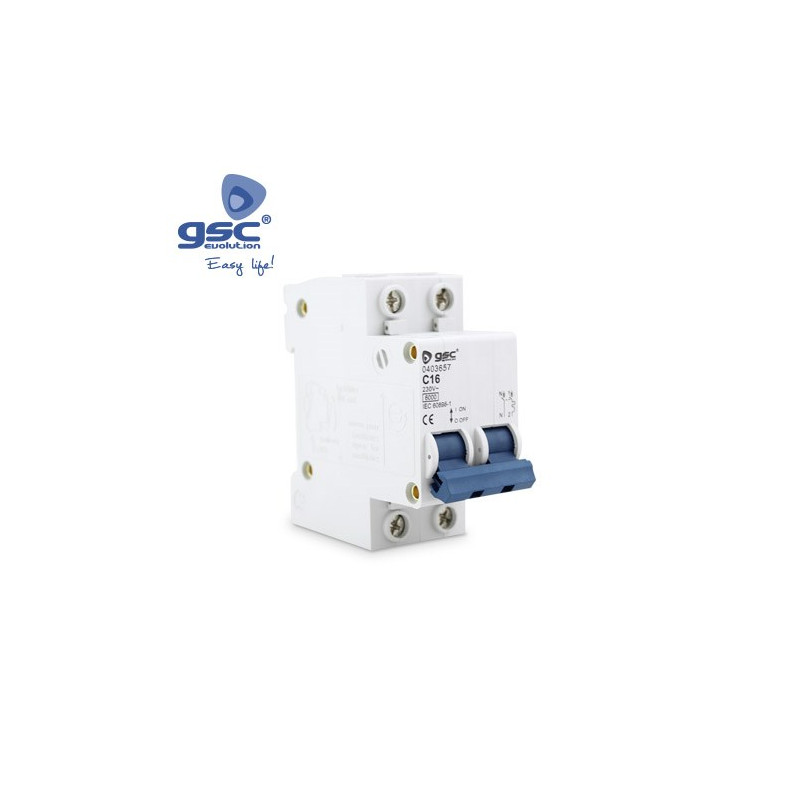 Magnetotérmico 2P 10 Amperios Módulo doble GSC C6/120