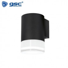 Aplique pared Serie Meluco 1 luz GU10 Máximo 35W diámetro 76x120x105mm IP54 Negro C1/20