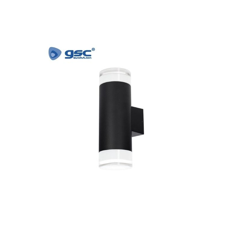 Aplique pared Serie Meluco 2 luces GU10 Máximo 35W diámetro 76x230x105mm IP54 Negro /10