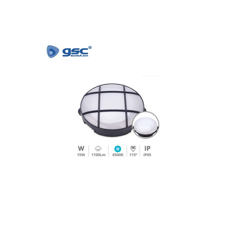 Aplique de pared LED 15w 6000K 1100Lm Negro OXALIS IP65 ÚLTIMAS UNIDADES