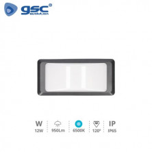 Aplique de pared LED 12w 6500K 950Lm Exterior Gris Antracita ANTHE Plástico ABS+PC IP65 GSC C1/20