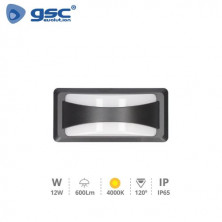 Aplique de pared LED 12w 4000K 600Lm Exterior Gris ANTHE ABS+PC IP65 GSC /20