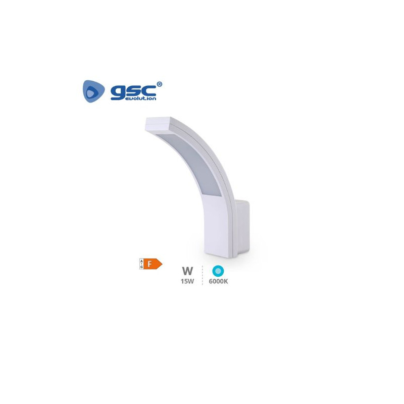 Aplique de pared LED 15w 6000K 1100Lm Exterior Blanco IP65 PADUM GSC C1/20