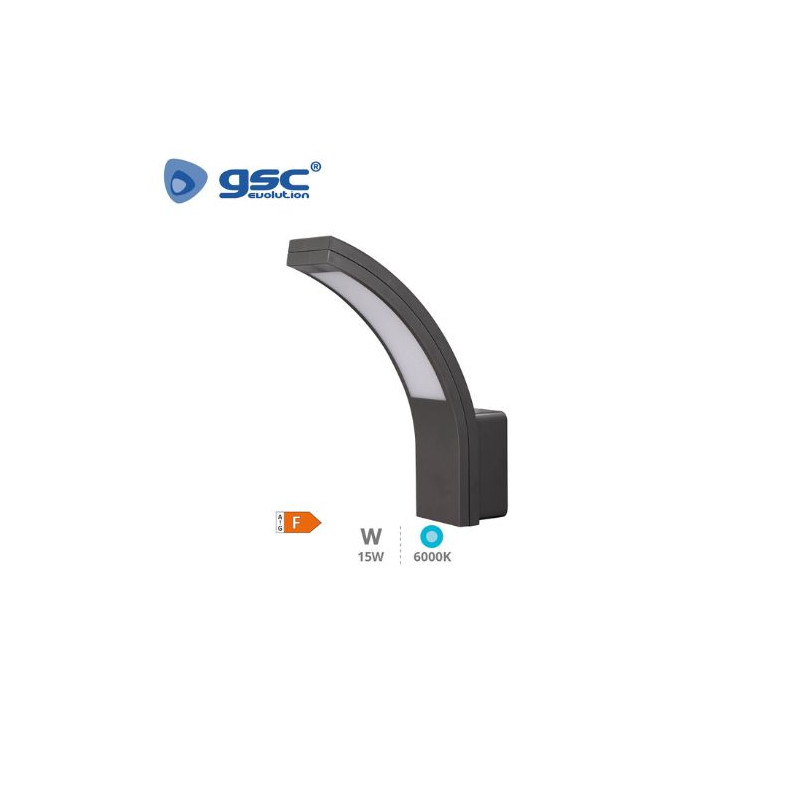 Aplique de pared LED 15w 6000K 1100Lm Exterior Gris Antracita IP65 PADUM GSC C1/20