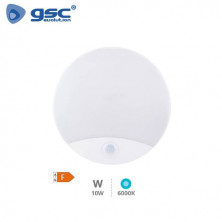 Aplique LED 10w 6000K Redondo Blanco Sensor Luz emergencia 1050Lm GSC C1/10