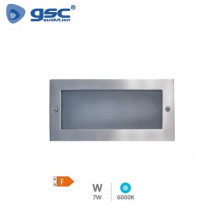 Aplique de pared LED 7w 6000K Rectangular Níquel EMPOTRABLE Durgi GSC