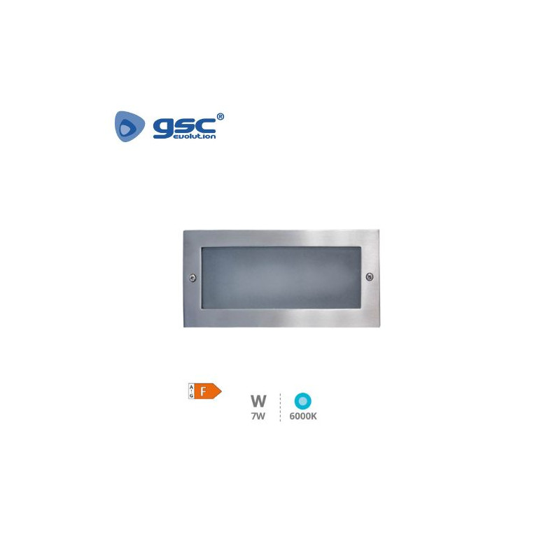 Aplique de pared LED 7w 6000K Rectangular Níquel EMPOTRABLE Durgi GSC