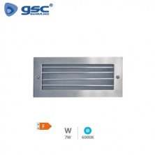 Aplique de pared LED 7w 6000K Rectangular con rejilla Níquel EMPOTRABLE Durgi GSC C1/20