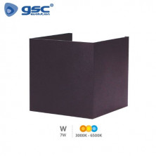 Aplique de pared LED Pinda cuadrado apertura de luz regulable 7W 3000-4000-6000K Gris antracita GSC
