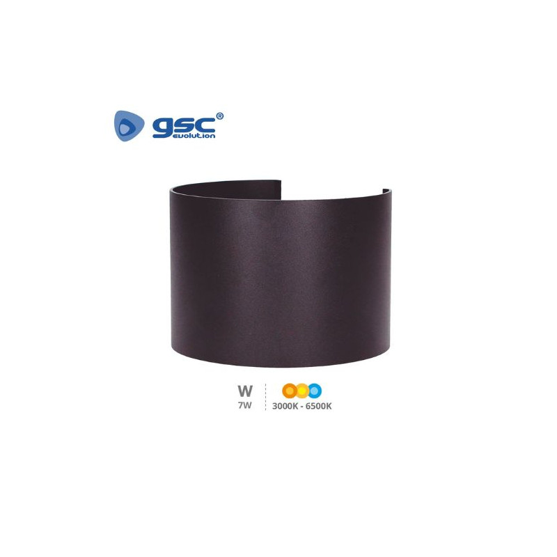 Aplique de pared LED Sumbe redondo apertura de luz regulable 7W 3000-4000-6000K Gris antracita GSC C