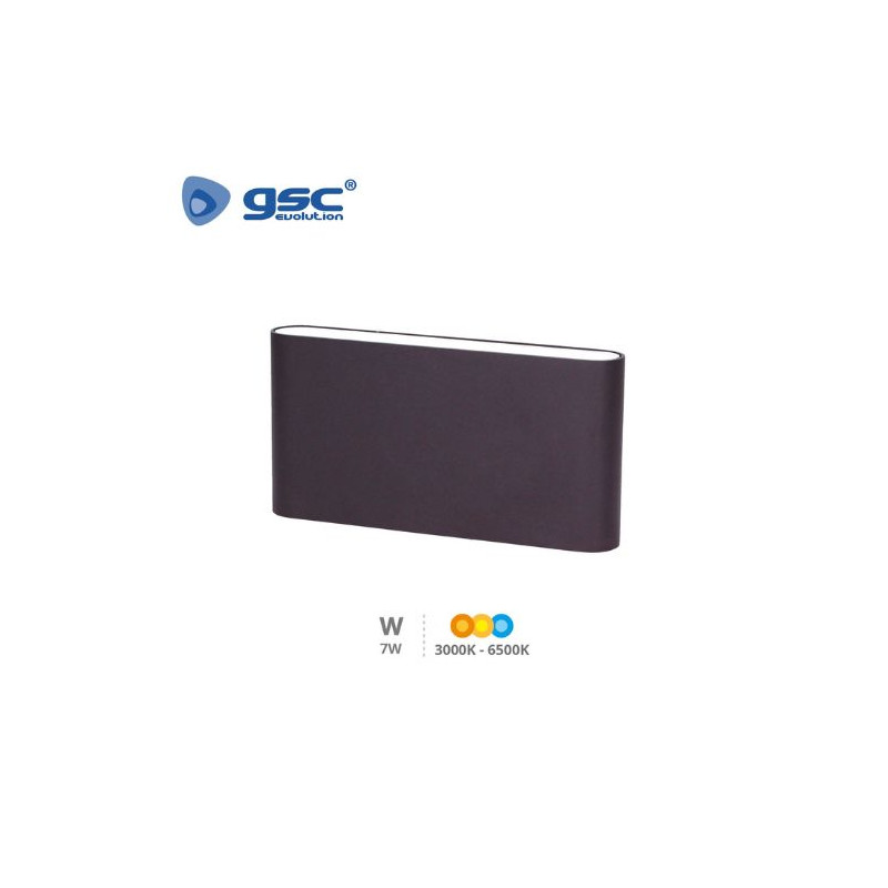 Aplique de pared LED Feshi 10W 3000-4000-6000K Gris antracita GSC C1/20