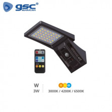 Aplique solar LED 3w CCT Tono luz ajustable Sensor movimiento/crepuscular Negro GSC ÚLTIMAS UNIDADES