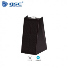 Aplique solar LED 2x2w 6500K 70Lm IP54 Negro Jankia GSC C1/30