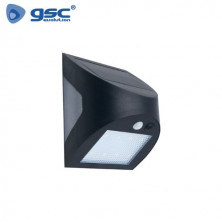 Aplique solar LED Kolam con sensor de movimiento y crepuscular 3W 6000K 300Lm Negro GSC C1/40