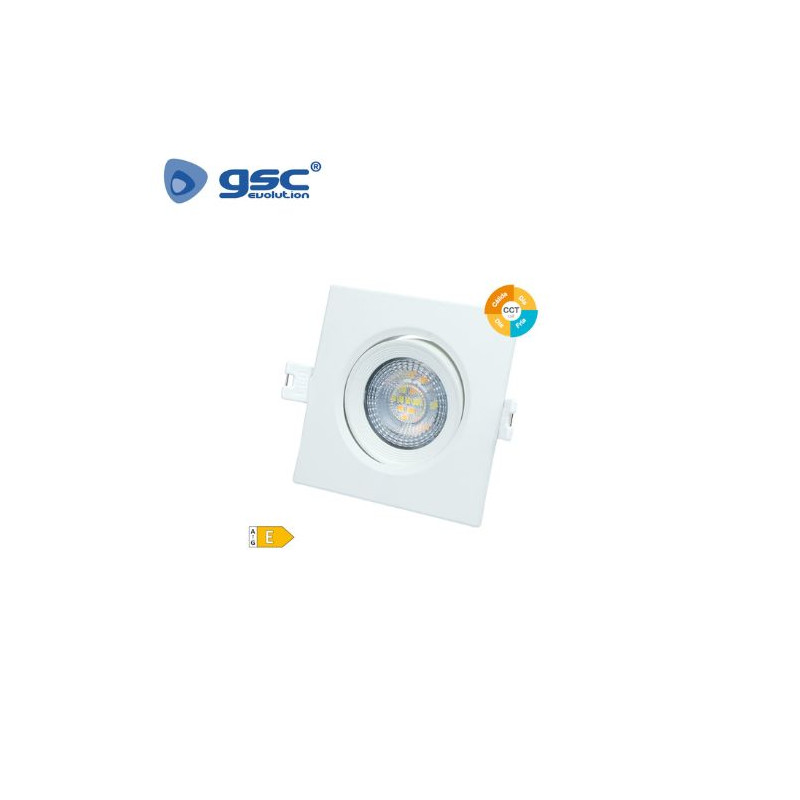 Aro cuadrado basculante LED COB Blanco 7w CCT Tono de luz ajustable 95x95mm BANOK GSC C1/50 UUS