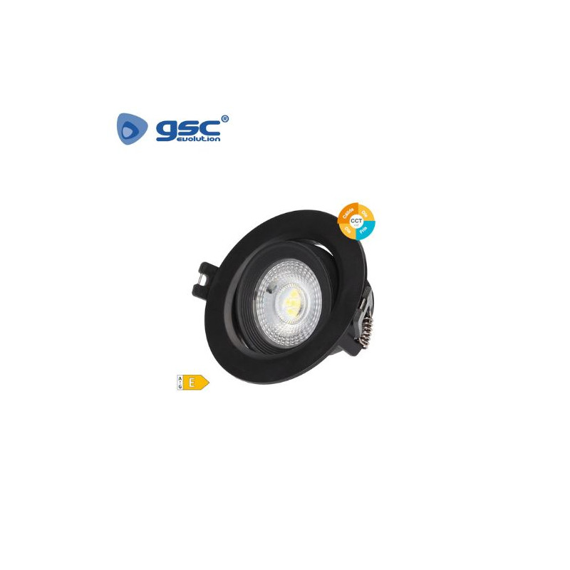 Aro basculante LED COB Negro 7w CCT luz ajustable Diámetro 95mm BANOK ÚLTIMAS UNIDADES