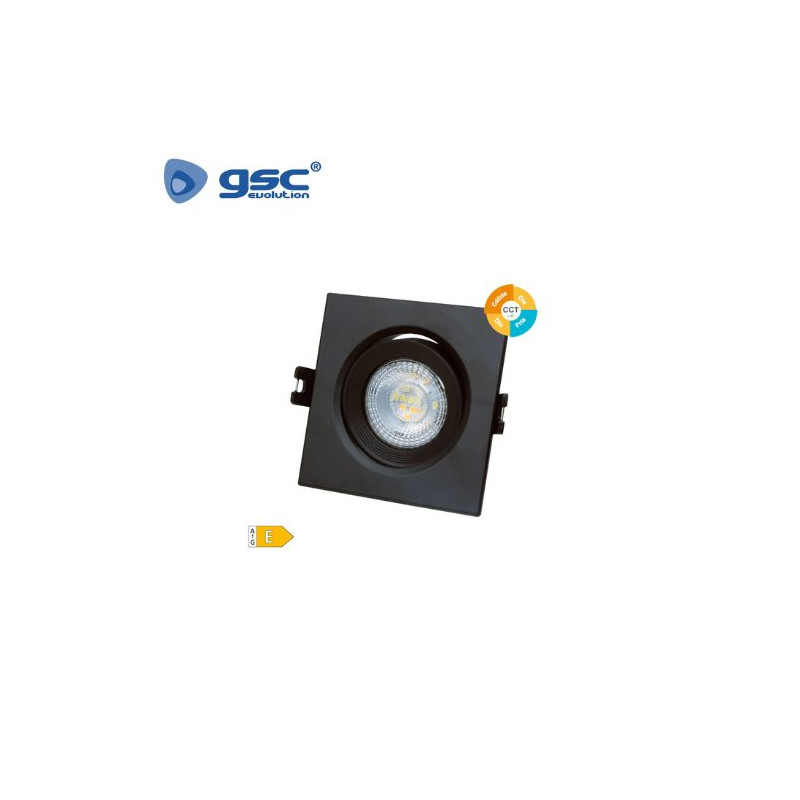 Aro cuadrado basculante LED COB Negro 7w CCT Tono de luz ajustable 95x95mm BANOK GSC C1/50 UUS