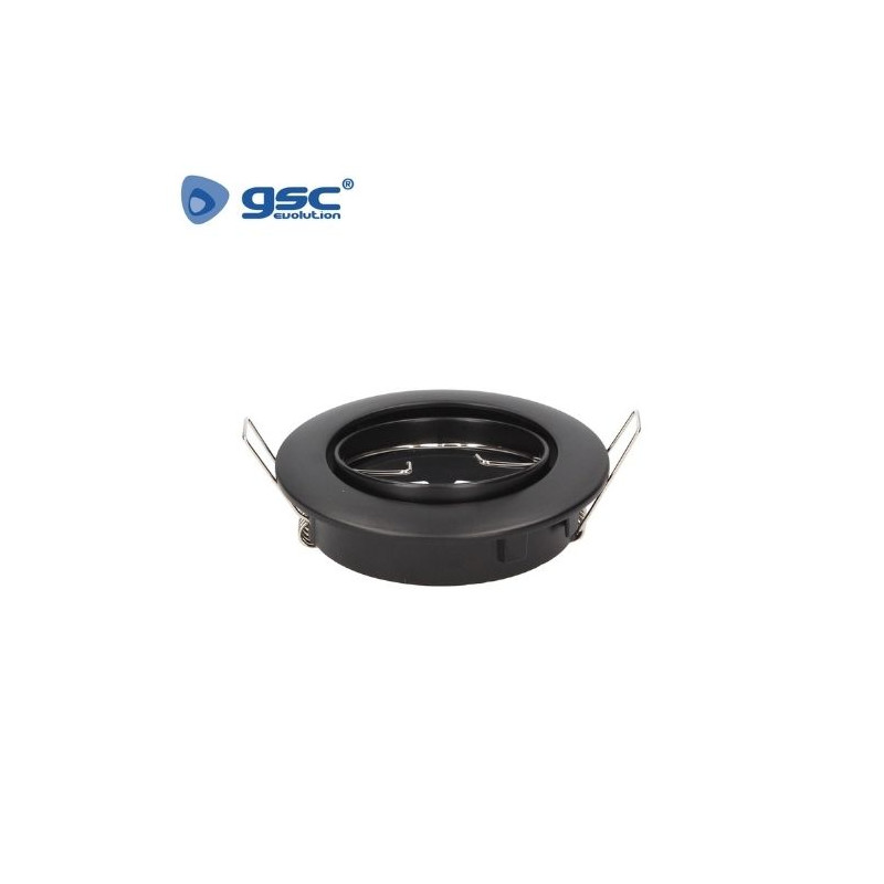 Aro redondo basculante Negro Mate GU10 Incluido Diámetro 84mm Diámetro empotramiento 75mm MEBRAT GSC