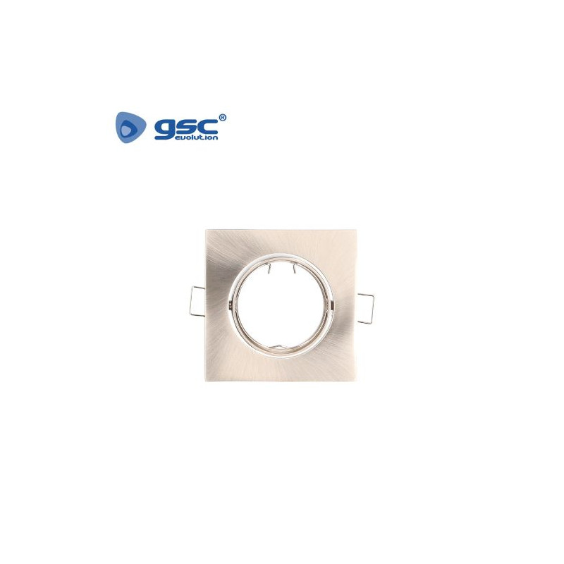 Aro cuadrado basculante Níquel Satín GU10 Incluido EMPOTRABLE 84mm  GSC C10/100