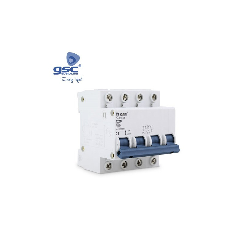 Magnetotérmico 4P 25 Amperios Módulo cuádruple GSC C3/60