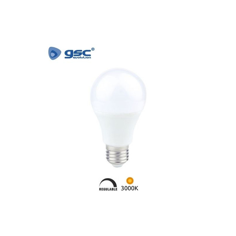Bombilla Estándar LED E27 REGULABLE 11w 3000K 1200Lm 220V GSC C10/100