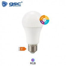 Bombilla Estándar LED E27 8,5w RGB + CCT Tono de luz ajustable 806Lm con mando 220V GSC C10/100