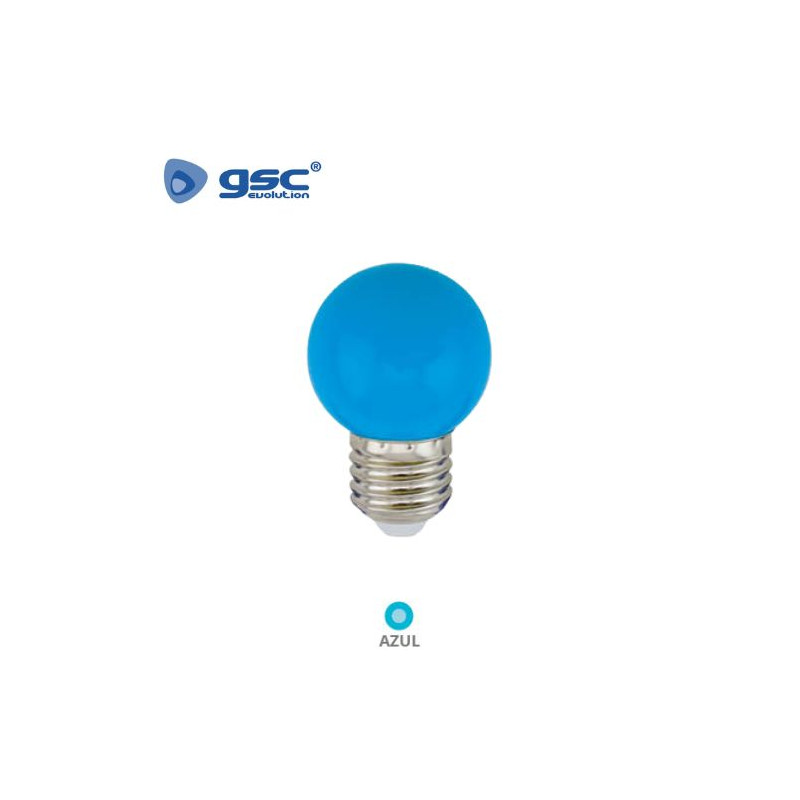 Bombilla LED esférica 1W E27 Azul GSC C10/100