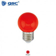 Bombilla LED esférica 1W E27 Rojo GSC C10/100